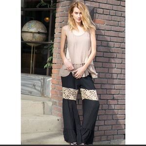 A'Rreve Black Wide Leg Palazzo Pants Size M